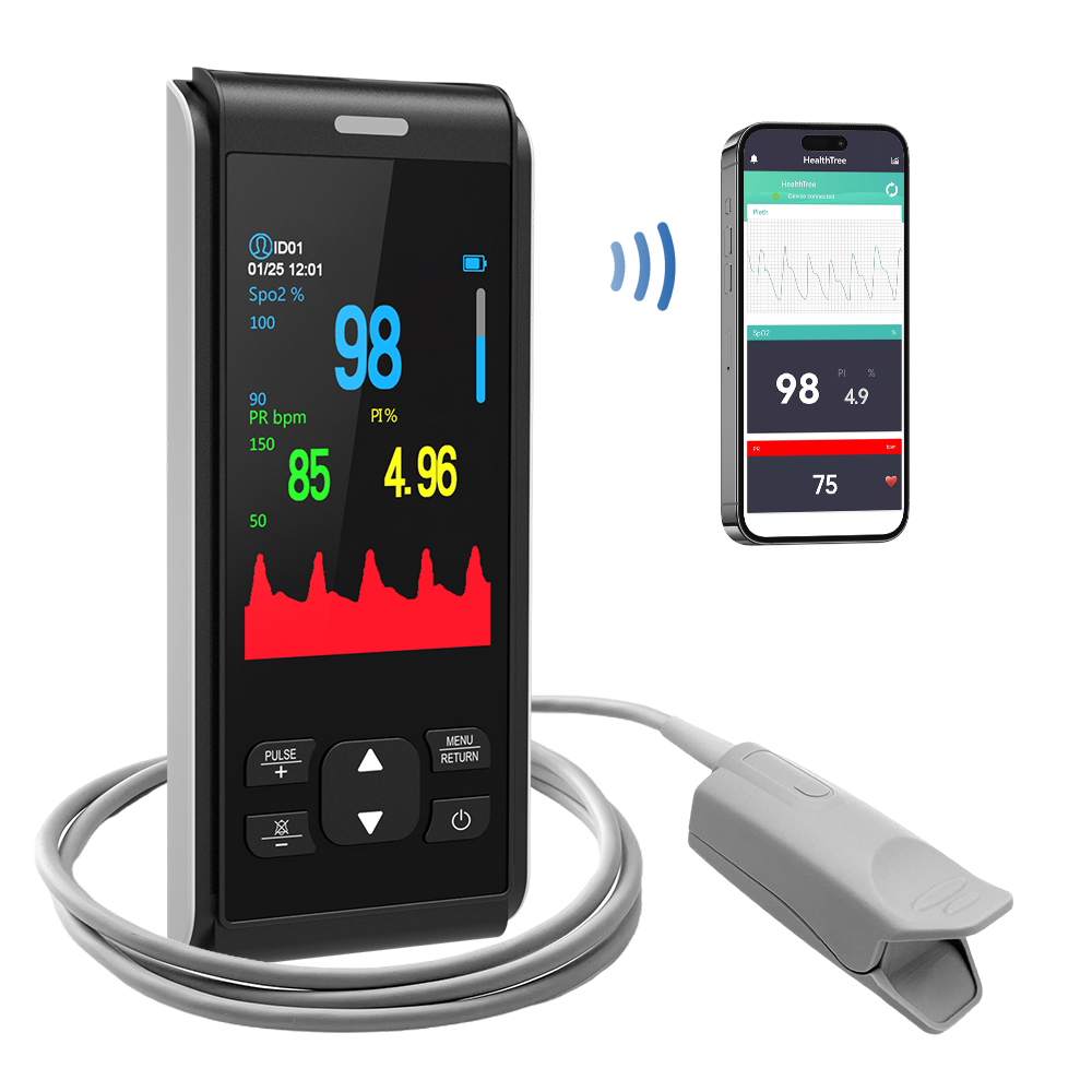 Pulse Oximeter Fingertip Rechargeable - HealthTree Handpulsoximeter für Erwachsene, Pulsoximeter, Fingerspitzen-Oximeter,