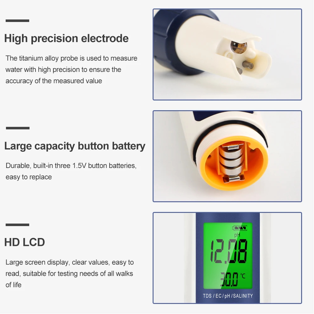 5-in-1 digitales PH TDS EC-Mes – Ph Meter Digital Water Tester Bewertung und Preis