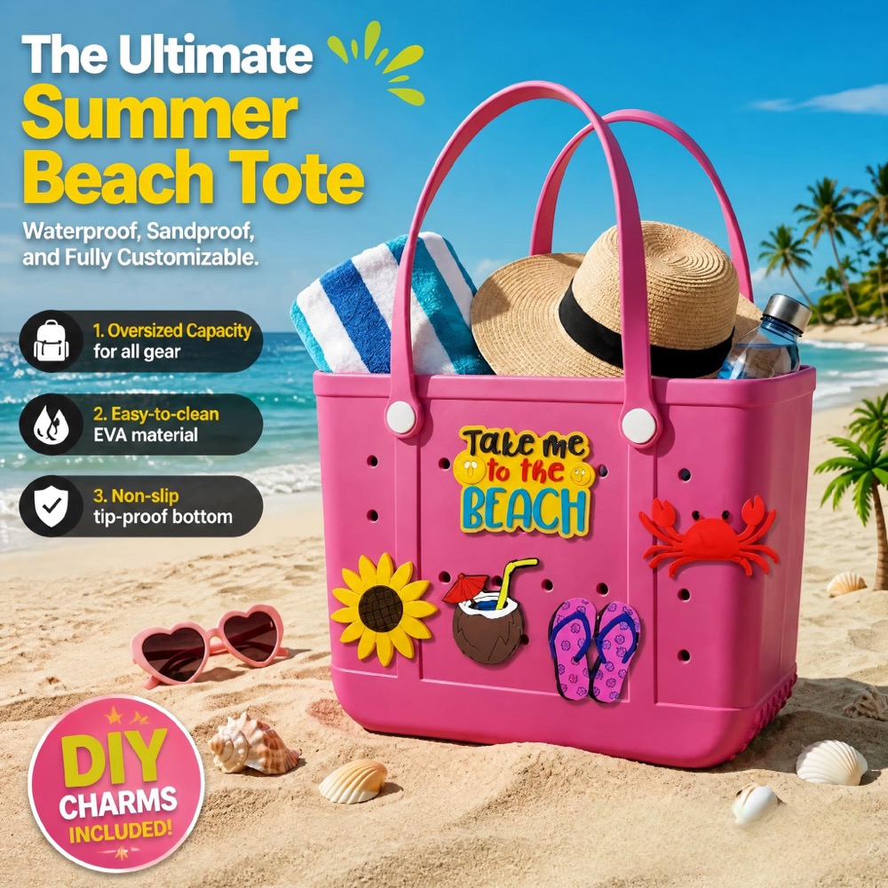 Übergroße Gummi-Strandtasche f – Packaging Bewertung und Preis